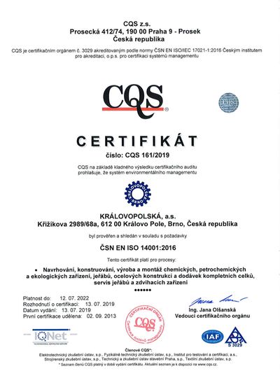 ISO 14001_cz | Certifikace a oprávnění pro výrobu