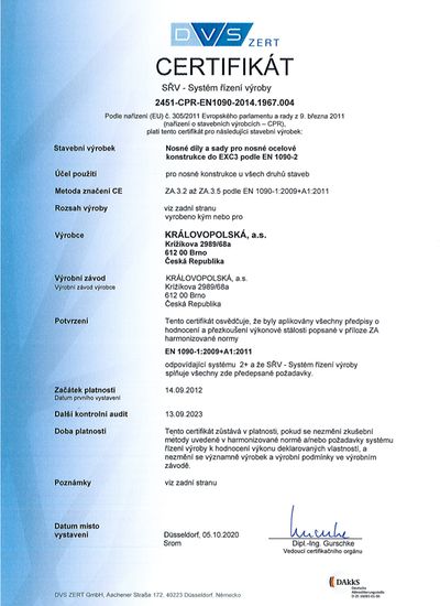 Certifikát CZ - 1. část | Certifikace a oprávnění pro výrobu